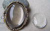 Accessories - 10 Pcs Of Crystal Glass Dome Oval Cabochon Cameo 22x30mm A3640
