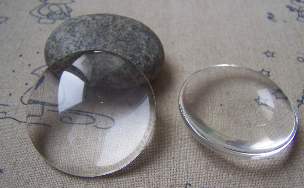 Accessories - 10 Pcs Of Crystal Glass Dome Round Cabochon Cameo 40mm A4777