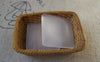 Accessories - 10 Pcs Of Frosted Glass Dome Square Cabochon Cameo 20mm A5445