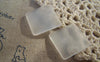 Accessories - 10 Pcs Of Frosted Glass Dome Square Cabochon Cameo 20mm A5445