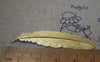 Accessories - 10 Pcs Of Gold Color Brass Feather 12x53mm A3109