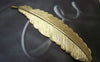 Accessories - 10 Pcs Of Gold Color Brass Feather 12x53mm A3109