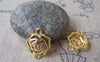 Accessories - 10 Pcs Of Gold Plated Filigree Flower Connector Charms 16x21mm A3571