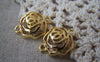 Accessories - 10 Pcs Of Gold Plated Filigree Flower Connector Charms 16x21mm A3571