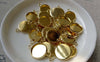 Accessories - 10 Pcs Of Gold Tone Brass Base Settings Connnector Match 12mm Cabochon A6021