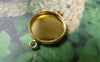 Accessories - 10 Pcs Of Gold Tone Brass Base Settings Connnector Match 14mm Cabochon A6827