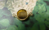 Accessories - 10 Pcs Of Gold Tone Brass Base Settings Connnector Match 8mm Cabochon A6829