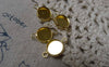 Accessories - 10 Pcs Of Gold Tone Brass Base Settings Connnector Match 8mm Cabochon A6829