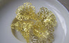 Accessories - 10 Pcs Of Gold Tone Filigree Flower Brass Bead Caps 24x27mm A3956