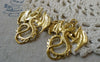 Accessories - 10 Pcs Of Gold Tone Flying Dragon Charms Pendant 27x34mm A6314