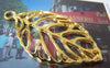 Accessories - 10 Pcs Of Gold Tone Huge Filigree Tree Leaf Charms Pendants 26x44mm A4256