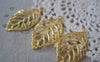 Accessories - 10 Pcs Of Gold Tone Huge Filigree Tree Leaf Charms Pendants 26x44mm A4256