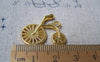 Accessories - 10 Pcs Of Gold Tone Racing Bike Bicycle Charms 24x24mm A938