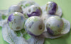 Accessories - 10 Pcs Of Hand Painted Blue Flower Ceramic Round Beads 14mm A1875