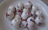 Accessories - 10 Pcs Of Hand Painted Ceramic Round Beads 12mm A2489