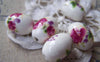 Accessories - 10 Pcs Of Hand Painted Flower Oval Chinese Ceramic Beads 13x18mm A1857