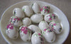Accessories - 10 Pcs Of Hand Painted Flower Oval Chinese Ceramic Beads 13x18mm A4250