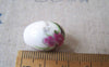 Accessories - 10 Pcs Of Hand Painted Flower Oval Chinese Ceramic Beads 13x18mm A4250