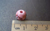 Accessories - 10 Pcs Of Hand Painted Red Flower Green Leaf Pink Ceramic Beads 10mm A1891