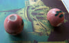Accessories - 10 Pcs Of Hand Painted Red Flower Green Leaf Pink Ceramic Beads 10mm A1891