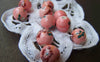 Accessories - 10 Pcs Of Hand Painted Red Flower Green Leaf Pink Ceramic Beads 10mm A1891
