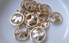 Accessories - 10 Pcs Of KC Gold Tone Round Filigree Dog Ring Charms 15mm A7585