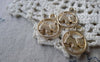 Accessories - 10 Pcs Of KC Gold Tone Round Filigree Dog Ring Charms 15mm A7585