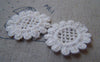 Accessories - 10 Pcs Of Lovely Beige Round Filigree Floral Sunflower Cotton Lace Doily 23x27mm A4854