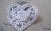Accessories - 10 Pcs Of Lovely White Filigree Floral Heart Cotton Lace Doily 50x55mm A4840