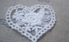 Accessories - 10 Pcs Of Lovely White Filigree Floral Heart Cotton Lace Doily 50x55mm A4840