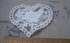 Accessories - 10 Pcs Of Lovely White Filigree Floral Heart Cotton Lace Doily 50x55mm A4840