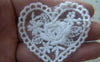 Accessories - 10 Pcs Of Lovely White Filigree Floral Heart Cotton Lace Doily 50x55mm A4840