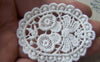 Accessories - 10 Pcs Of Lovely White Filigree Floral Huge Cotton Lace Doily 50x68mm A4907