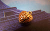 Accessories - 10 Pcs Of Non Tarnish 16K Gold Color Brass 3D Filigree Heart Charms 11x13mm A2261