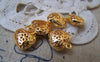 Accessories - 10 Pcs Of Non Tarnish 16K Gold Color Brass 3D Filigree Heart Charms 11x13mm A2261
