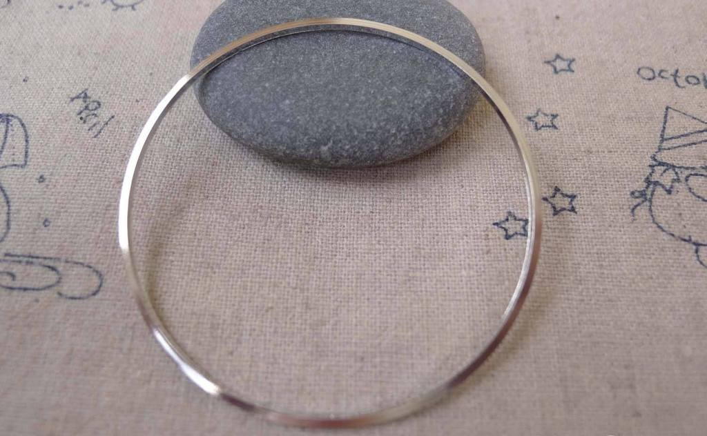 Accessories - 10 Pcs Of Platinum White Gold Tone Brass Seamless Rings 50mm 17gauge A7370