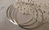Accessories - 10 Pcs Of Platinum White Gold Tone Brass Seamless Rings 50mm 17gauge A7370