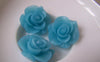 Accessories - 10 Pcs Of Resin Baby Blue Round Flower Cameo 21mm A4709