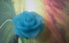 Accessories - 10 Pcs Of Resin Baby Blue Round Flower Cameo 21mm A4709