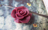 Accessories - 10 Pcs Of Resin Dark Red Round Flower Cameo 21mm A4702