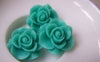 Accessories - 10 Pcs Of Resin Light Green Round Flower Cameo 21mm A4708