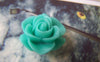 Accessories - 10 Pcs Of Resin Light Green Round Flower Cameo 21mm A4708