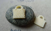 Accessories - 10 Pcs Of Resin Light Yellow Basketweave Handbag Cameo Size 16x18mm A5693