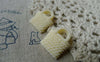 Accessories - 10 Pcs Of Resin Light Yellow Basketweave Handbag Cameo Size 16x18mm A5693