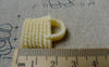 Accessories - 10 Pcs Of Resin Light Yellow Basketweave Handbag Cameo Size 23x26mm A5698