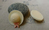 Accessories - 10 Pcs Of Resin Light Yellow Bow Summer Hat Cameo Size 26x29mm A5616