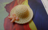 Accessories - 10 Pcs Of Resin Light Yellow Bow Summer Hat Cameo Size 26x29mm A5616