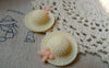 Accessories - 10 Pcs Of Resin Light Yellow Bow Summer Hat Cameo Size 26x29mm A5616