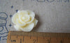 Accessories - 10 Pcs Of Resin Light Yellow Round Flower Cameo 21mm A4705