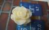 Accessories - 10 Pcs Of Resin Light Yellow Round Flower Cameo 21mm A4705